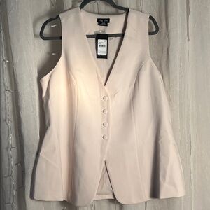 City Chic Light Cream Buttoned Vest